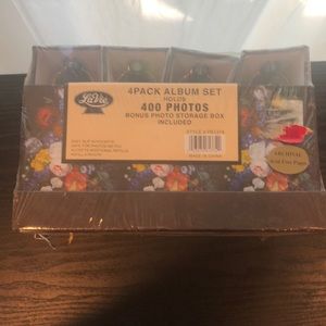 NIB LaVie 4 Pack Photo Album Set. Holds 400 Photos With Matching Storage Box